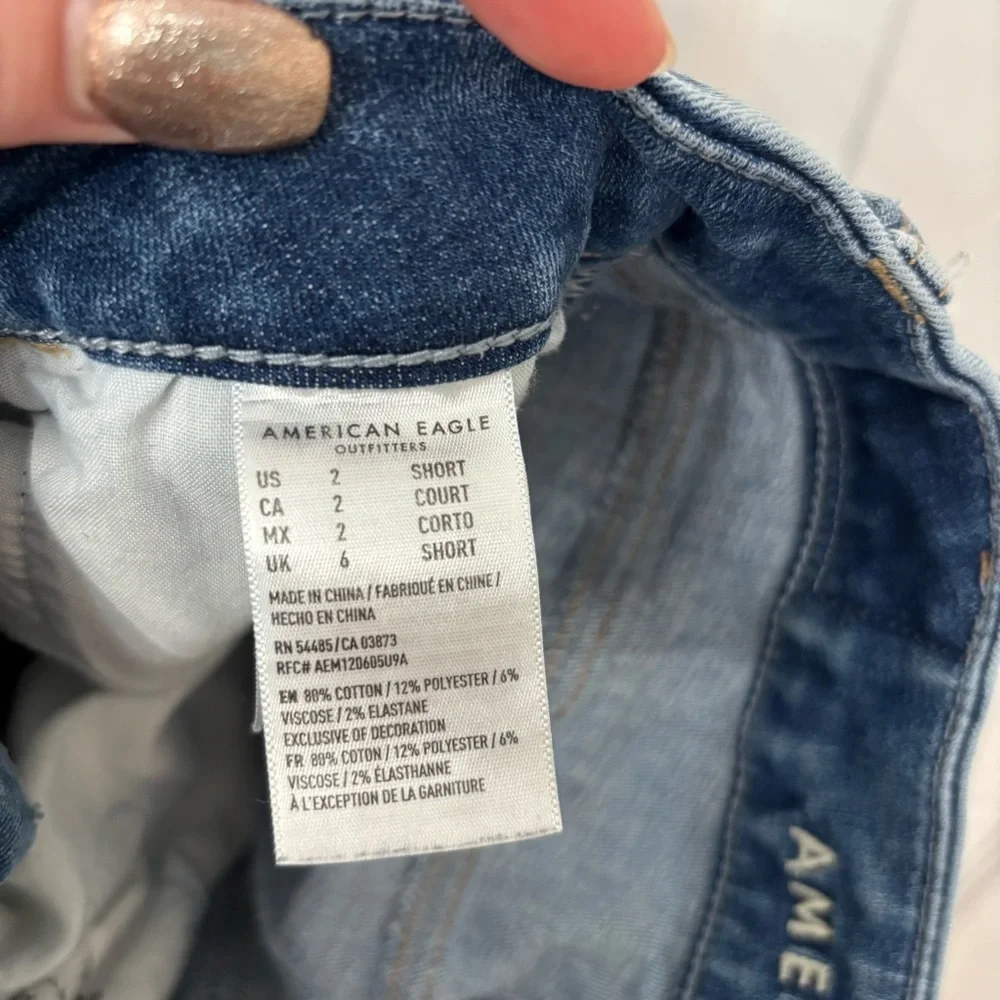 Medium Wash Distressed Hi-Rise Jeggings | American Eagle 2 Short